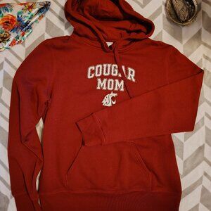 Jones & Mitchell Officially Licensed Collegiate WSU Cougar Mom Hoodie Maroon NWT